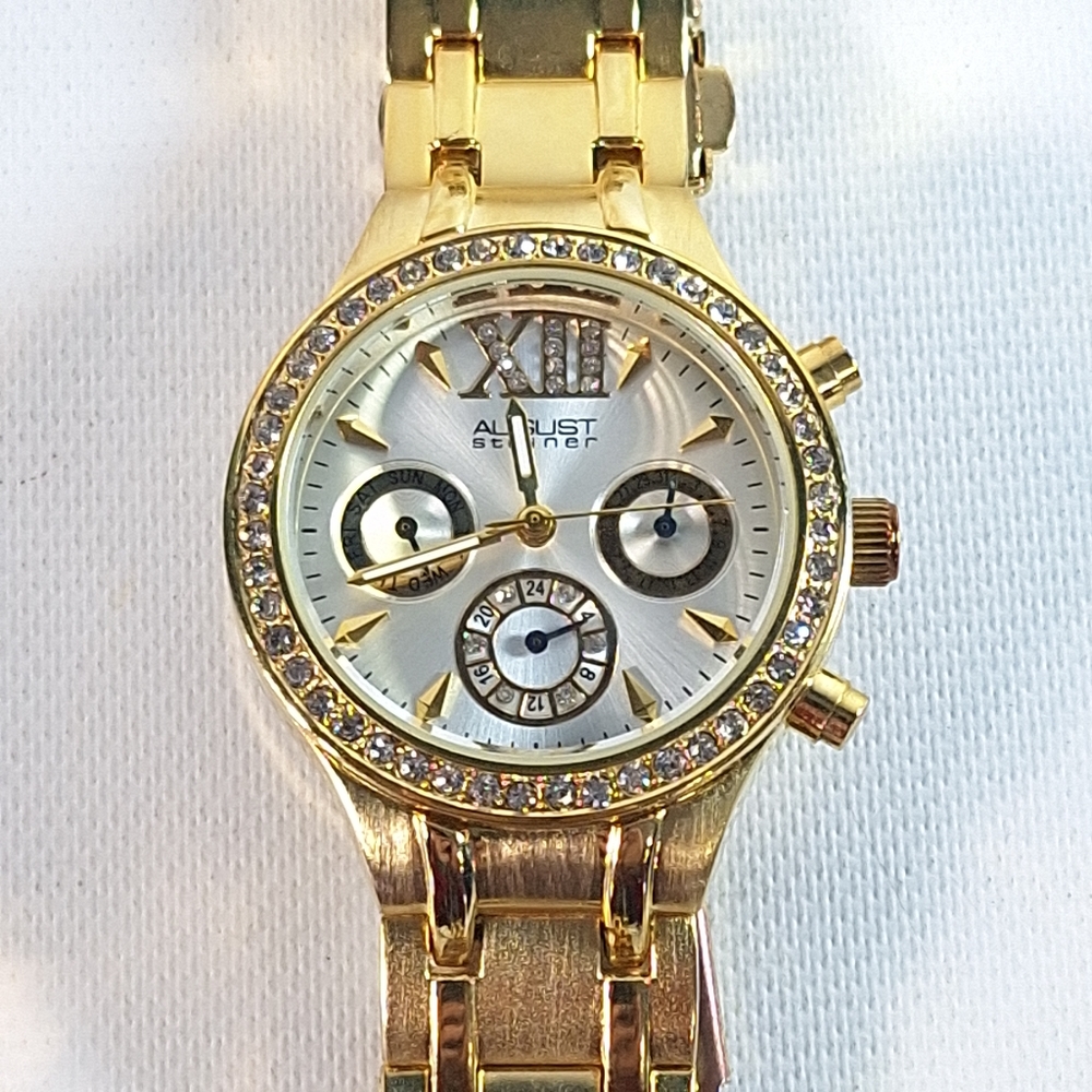 August Steiner AS8040YG Ladies Gold Coloured Watch As Is